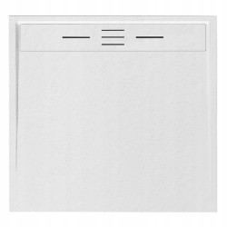 BRODZIK PRYSZNICOWY KAMIENNY KWADRATOWY SLIM DEKO BIAŁY 90x90 CM DEKO-WH-90