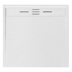 BRODZIK PRYSZNICOWY KAMIENNY KWADRATOWY SLIM DEKO BIAŁY 100x100 CM DEKO-WH-100