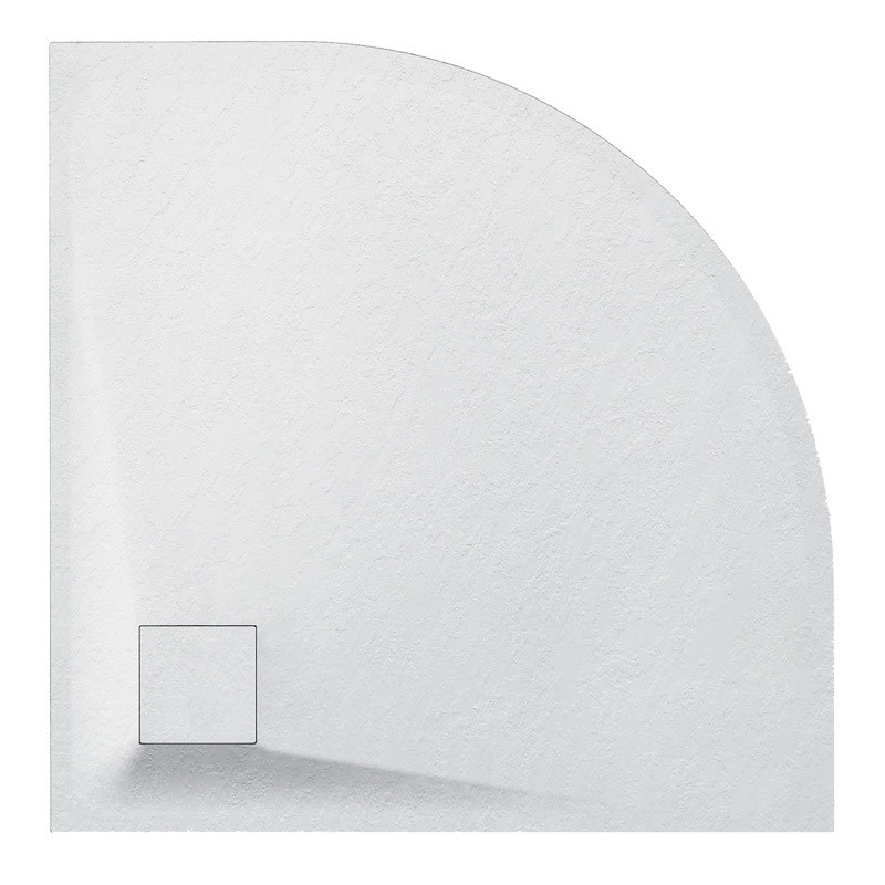 BRODZIK PRYSZNICOWY KAMIENNY KWADRATOWY ALBA BIAŁY 90x90 CM ALBA-WH-90