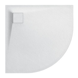 BRODZIK PRYSZNICOWY KAMIENNY KWADRATOWY ALBA BIAŁY 90x90 CM ALBA-WH-90