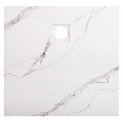 BRODZIK PRYSZNICOWY KAMIENNY KWADRATOWY SLIM RIKO BIAŁY WZÓR MARMUR 90x90 MAR-RIKO-WH-90
