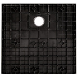 BRODZIK PRYSZNICOWY KAMIENNY KWADRATOWY SLIM RIKO CZARNY WZÓR MARMUR 90x90 MAR-RIKO-BL-90