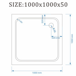 Kopia - BRODZIK PRYSZNICOWY KWADRATOWY SLIM ST02D CZARNY 100x100 CM ST02D-BL-100