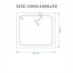 Kopia - BRODZIK PRYSZNICOWY KWADRATOWY SLIM ST06A BIAŁY 100x100 CM ST06A-WH-100