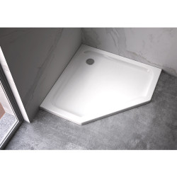 Kopia - BRODZIK PRYSZNICOWY PIĘCIOKĄTNY SLIM ST07A BIAŁY 80x80 CM ST07A-WH-80