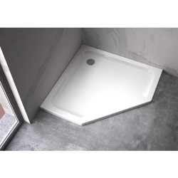 Kopia - BRODZIK PRYSZNICOWY PIĘCIOKĄTNY SLIM ST07C BIAŁY 100x100 CM ST07C-WH-100