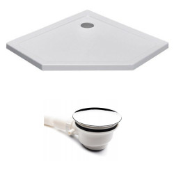 Kopia - BRODZIK PRYSZNICOWY PIĘCIOKĄTNY SLIM ST08A BIAŁY 80x80 CM ST08A-WH-80