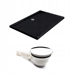 Kopia - BRODZIK PRYSZNICOWY PROSTOKĄTNY SLIM ST03C CZARNY 120x80 CM ST03C-BL-120X80