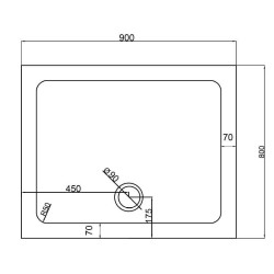 Kopia - BRODZIK PRYSZNICOWY PROSTOKĄTNY SLIM ST03E CZARNY 90x80 CM ST03E-BL-90X80
