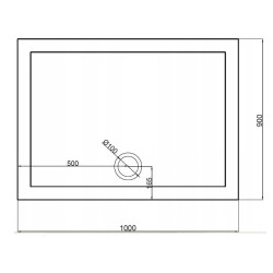 Kopia - BRODZIK PRYSZNICOWY PROSTOKĄTNY SLIM ST04A CZARNY 100x90 CM ST04A-BL-100X90