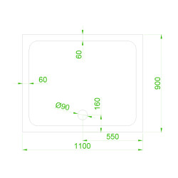 Kopia - BRODZIK PRYSZNICOWY PROSTOKĄTNY SLIM ST04B BIAŁY 110x90 CM ST04B-WH-110X90