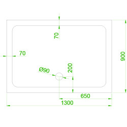 Kopia - BRODZIK PRYSZNICOWY PROSTOKĄTNY SLIM ST04D BIAŁY 130X90 CM ST04D-WH-130X90