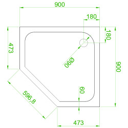 Brodzik prysznicowy 90x90 ST07B czarny + syfon 5cm ST07B-BL-90