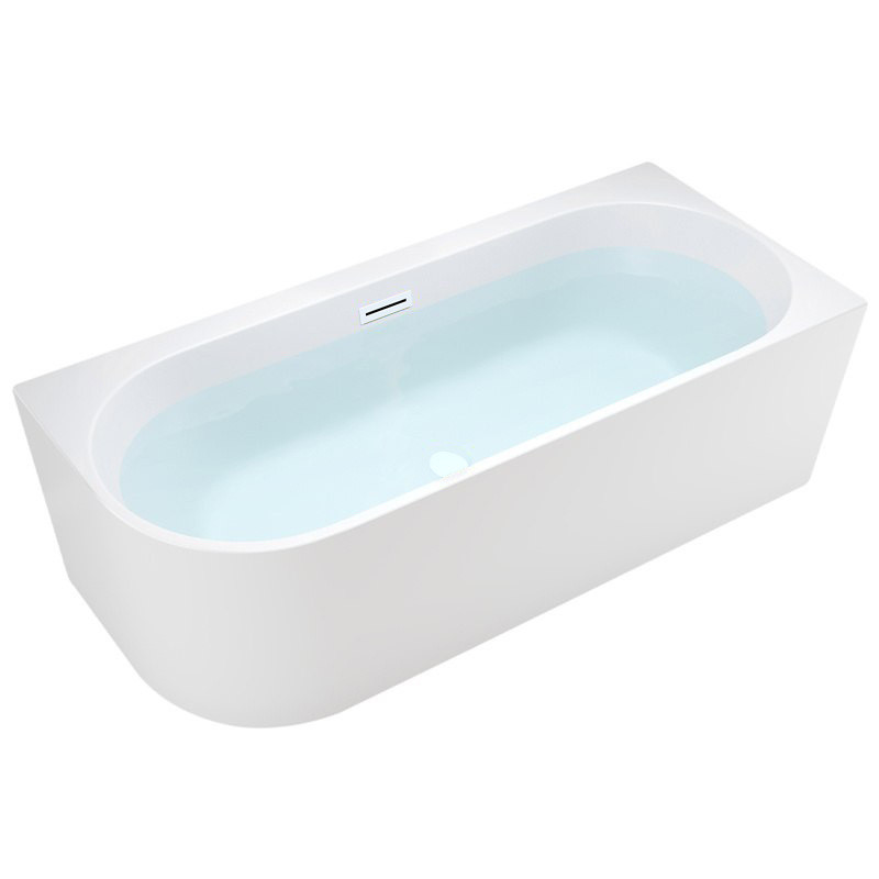 WANNA WOLNOSTOJĄCA PRZYŚCIENNA MERA 509A PRAWA BIAŁA PRZELEW BIAŁY MAT 140x75 CM MERA-509A-R-P-WH-MT