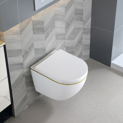 MISKA WC WISZĄCA RIMLESS PEAK-WH-GL-RIM-02 BIAŁA MAT DESKA WOLNOOPADAJĄCA DUROPLAST