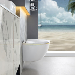 MISKA WC WISZĄCA RIMLESS PEAK-WH-GL-RIM-02 BIAŁA MAT DESKA WOLNOOPADAJĄCA DUROPLAST