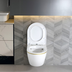 MISKA WC WISZĄCA RIMLESS PEAK-WH-GL-RIM-02 BIAŁA MAT DESKA WOLNOOPADAJĄCA DUROPLAST