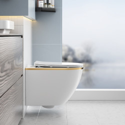 MISKA WC WISZĄCA RIMLESS PEAK-WH-GL-RIM-03 BIAŁA DESKA WOLNOOPADAJĄCA DUROPLAST PEAK-WH-GL-RIM-03