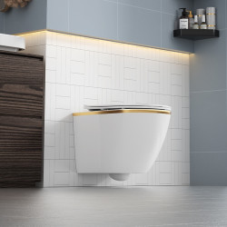 MISKA WC WISZĄCA RIMLESS PEAK-WH-GL-RIM-03 BIAŁA DESKA WOLNOOPADAJĄCA DUROPLAST PEAK-WH-GL-RIM-03
