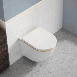 MISKA WC WISZĄCA RIMLESS PEAK-WH-GL-RIM-03 BIAŁA DESKA WOLNOOPADAJĄCA DUROPLAST PEAK-WH-GL-RIM-03
