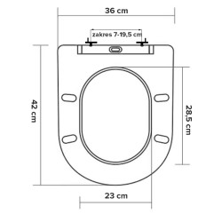 DESKA SEDESOWA WC WOLNOOPADAJĄCA CV-BL-03 SLIM CZARNA DUROPLAST CV-BL-03