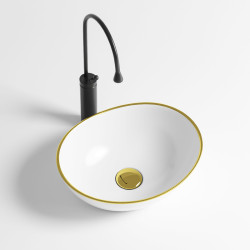 UMYWALKA NABLATOWA CERAMICZNA OWALNA LUMO-WH-GL-405 BIAŁA LUMO-WH-GL-405