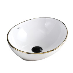 UMYWALKA NABLATOWA CERAMICZNA OWALNA LUMO-WH-GL-405 BIAŁA LUMO-WH-GL-405