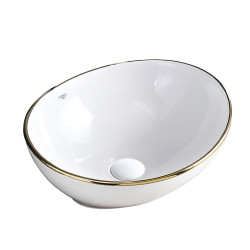 UMYWALKA NABLATOWA CERAMICZNA OWALNA LUMO-WH-GL-405 BIAŁA LUMO-WH-GL-405