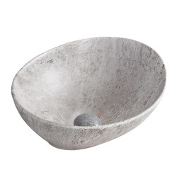 UMYWALKA NABLATOWA CERAMICZNA MARMUROWA OWALNA LUMO-MAR2-405