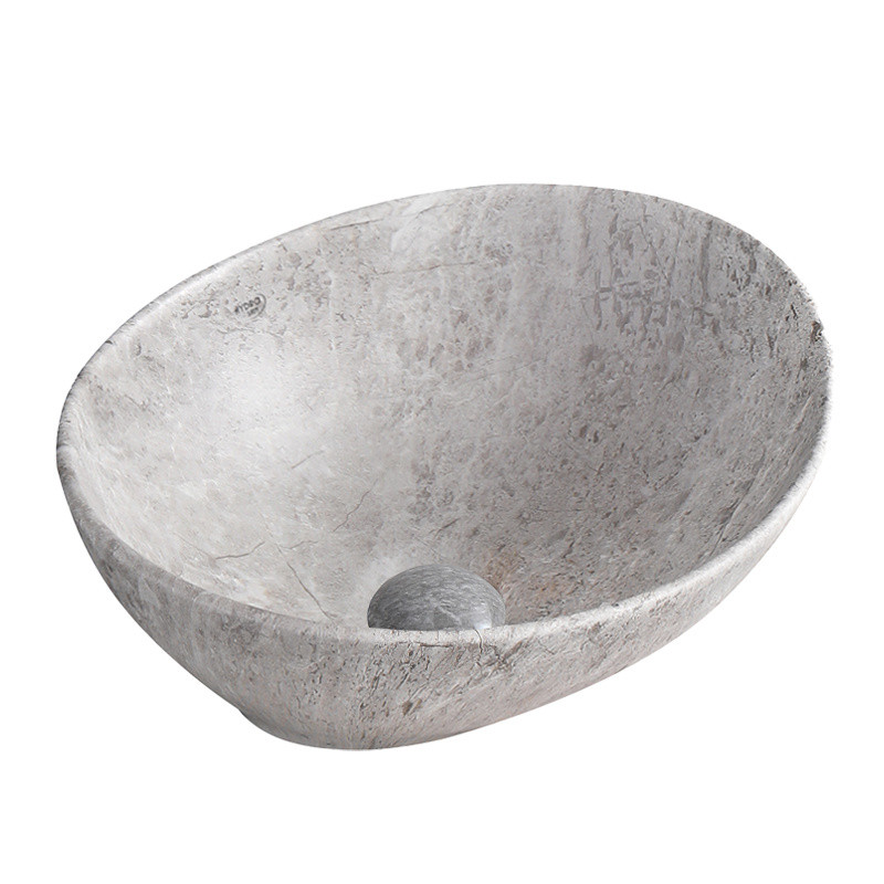 UMYWALKA NABLATOWA CERAMICZNA MARMUROWA OWALNA LUMO-MAR2-405