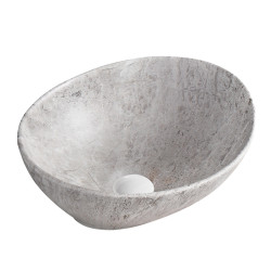 UMYWALKA NABLATOWA CERAMICZNA MARMUROWA OWALNA LUMO-MAR2-405