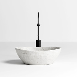 UMYWALKA NABLATOWA CERAMICZNA MARMUROWA OWALNA LUMO-MAR2-405