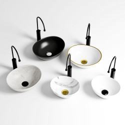 UMYWALKA NABLATOWA CERAMICZNA MARMUROWA OWALNA LUMO-MAR2-405
