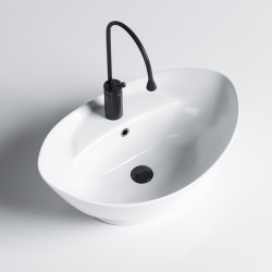 UMYWALKA NABLATOWA CERAMICZNA OWALNA TERA-WH-585 BIAŁY TERA-WH-585