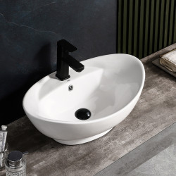 UMYWALKA NABLATOWA CERAMICZNA OWALNA TERA-WH-585 BIAŁY TERA-WH-585
