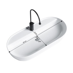 UMYWALKA NABLATOWA CERAMICZNA OWALNA EMI-WH-810 BIAŁY EMI-WH-810