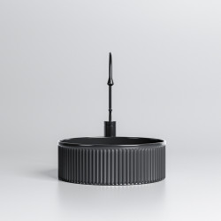 UMYWALKA NABLATOWA CERAMICZNA OKRĄGŁA LAVA-BL-RF-370 CZARNA RYFLOWANA LAVA-BL-RF-370