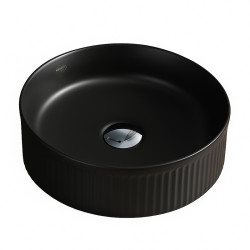 UMYWALKA NABLATOWA CERAMICZNA OKRĄGŁA LAVA-MTB-RF-370 CZARNY MAT RYFLOWANA LAVA-MTB-RF-370