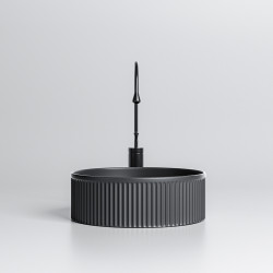 UMYWALKA NABLATOWA CERAMICZNA OKRĄGŁA LAVA-MTB-RF-370 CZARNY MAT RYFLOWANA LAVA-MTB-RF-370