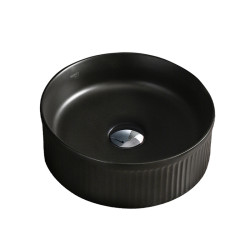UMYWALKA NABLATOWA CERAMICZNA OKRĄGŁA LAVA-MTB-RF-370 CZARNY MAT RYFLOWANA LAVA-MTB-RF-370