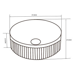 UMYWALKA NABLATOWA CERAMICZNA OKRĄGŁA LAVA-MTB-RF-370 CZARNY MAT RYFLOWANA LAVA-MTB-RF-370