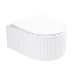 MISKA WC WISZĄCA RIMLESS LUMA-WH-RIM-03 BIAŁA DESKA WOLNOOPADAJĄCA DUROPLAST LUMA-WH-RIM-03