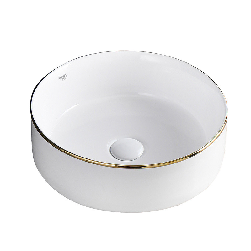 UMYWALKA NABLATOWA CERAMICZNA OKRĄGŁA LAVA-WH-GL-360 BIAŁA LAVA-WH-GL-360