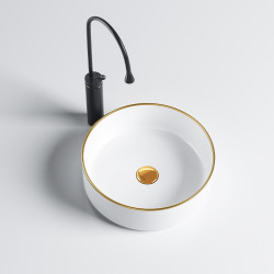 UMYWALKA NABLATOWA CERAMICZNA OKRĄGŁA LAVA-WH-GL-360 BIAŁA LAVA-WH-GL-360