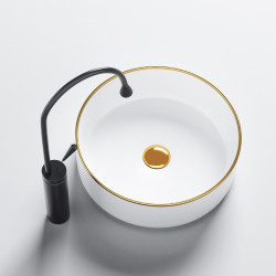 UMYWALKA NABLATOWA CERAMICZNA OKRĄGŁA LAVA-WH-GL-360 BIAŁA LAVA-WH-GL-360