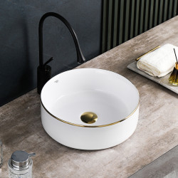 UMYWALKA NABLATOWA CERAMICZNA OKRĄGŁA LAVA-WH-GL-360 BIAŁA LAVA-WH-GL-360