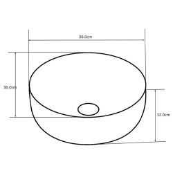 UMYWALKA NABLATOWA CERAMICZNA OKRĄGŁA LAVA-WH-GL-360 BIAŁA LAVA-WH-GL-360