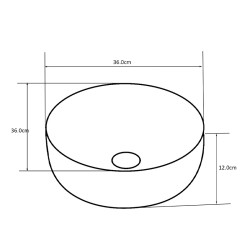 UMYWALKA NABLATOWA CERAMICZNA OKRĄGŁA LAVA-WH-360 BIAŁA LAVA-WH-360
