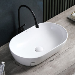 UMYWALKA NABLATOWA CERAMICZNA OWALNA TES-WH-555 BIAŁA TES-WH-555