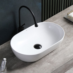 UMYWALKA NABLATOWA CERAMICZNA OWALNA TES-WH-555 BIAŁA TES-WH-555